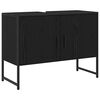vidaXL Ensemble de mobilier de salle de bain Montage mural 2 pcs Noir