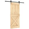 vidaXL Porte coulissante Naturel et noir 85 x 210 cm