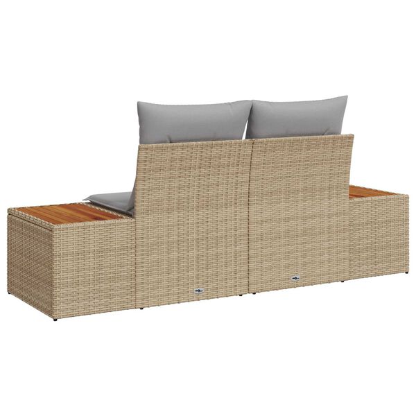 vidaXL Canap&eacute; de jardin Beige 184 x 62 x 85cm polyrotin