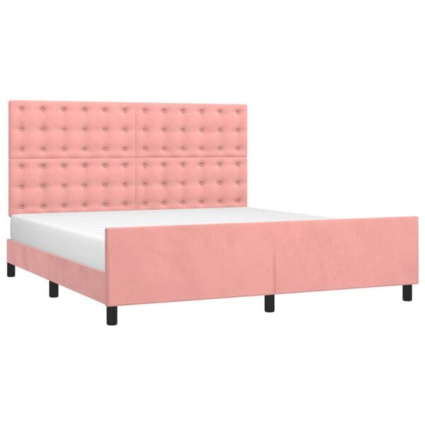 vidaXL Cadre de lit sans matelas rose 160x200 cm velours