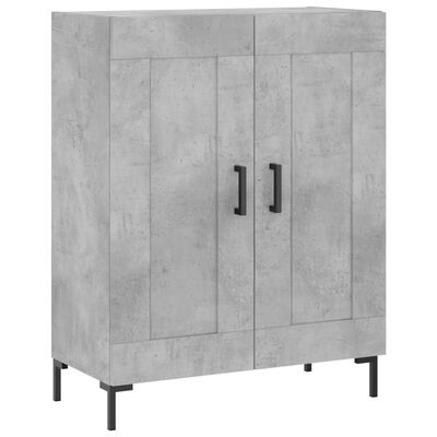 vidaXL Buffet haut Gris béton 69,5x34x180 cm Bois d'ingénierie