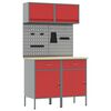 vidaXL Ensemble de placards de travail avec tiroir 6 pc Rouge