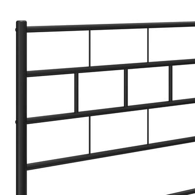 vidaXL Cadre de lit métal sans matelas avec pied de lit noir 150x200cm