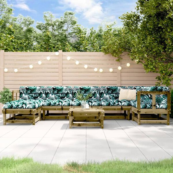 vidaXL Salon de jardin 8 pcs bois de pin impr&eacute;gn&eacute;