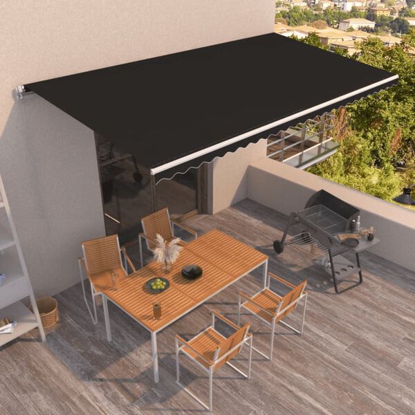 vidaXL Auvent manuel r&eacute;tractable 600x350 cm Anthracite