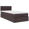 vidaXL Lit ottoman avec matelas marron fonc&eacute; 100x200 cm tissu