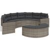 vidaXL Salon de jardin 2 pcs demi-rond gris r&eacute;sine tress&eacute;e