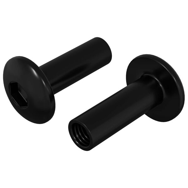 vidaXL Boulons &agrave; Manchon 2 pcs Noir M4 x 14,5 mm Fer