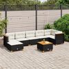 vidaXL Salon de jardin 8 pcs avec coussins noir r&eacute;sine tress&eacute;e