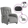 vidaXL Fauteuil de massage inclinable &eacute;lectrique gris clair tissu