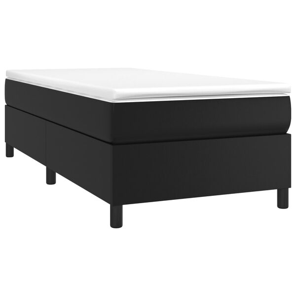 vidaXL Sommier &agrave; lattes de lit avec matelas Noir 80x200cm Similicuir