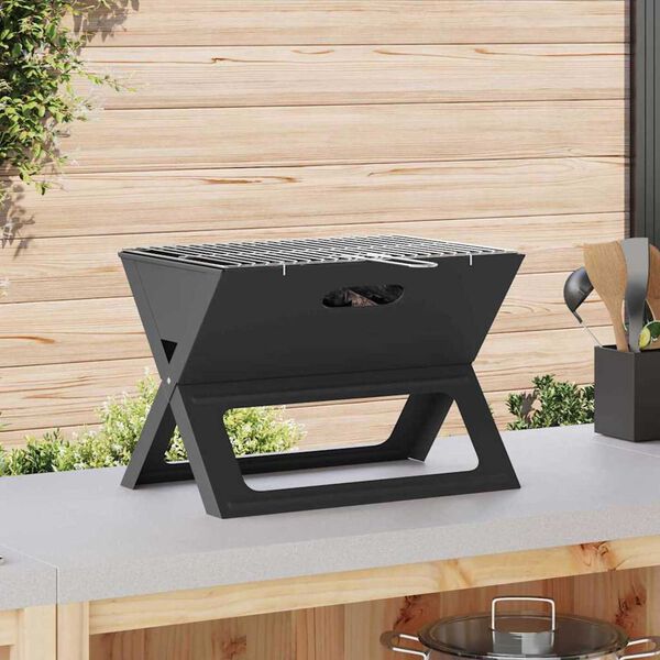 vidaXL Grill ext&eacute;rieur Noir 46 x 31 x 31 cm Acier