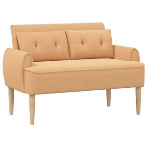 vidaXL Canap&eacute; love seat avec capitonnage en boutons Beige Boucl&eacute;