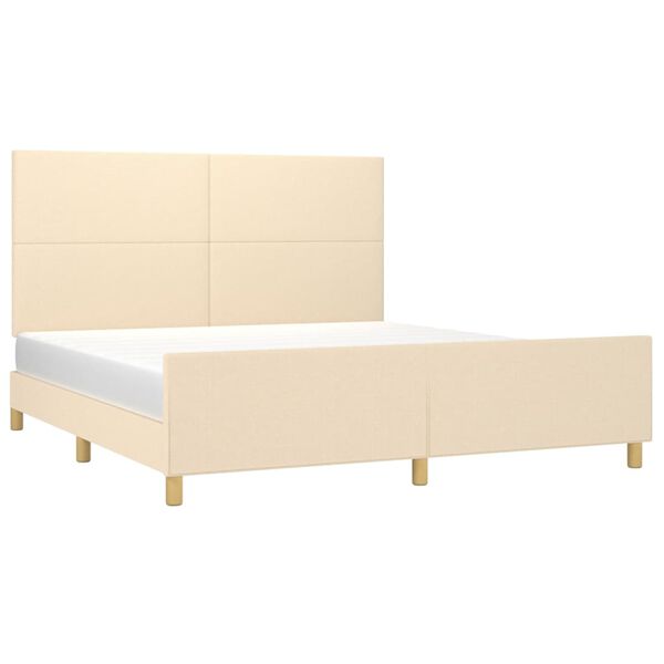 vidaXL Cadre de lit sans matelas cr&egrave;me 160x200 cm tissu