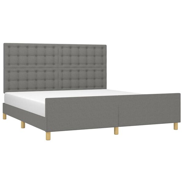 vidaXL Cadre de lit sans matelas gris fonc&eacute; 160x200 cm tissu