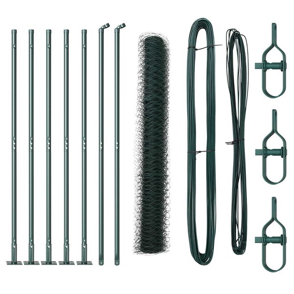 vidaXL Poteau de cl&ocirc;ture. Vert 10 x 1,2 m (maillage de 36 mm)