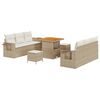 vidaXL Ensemble de canap&eacute; de jardin Beige polyrotin