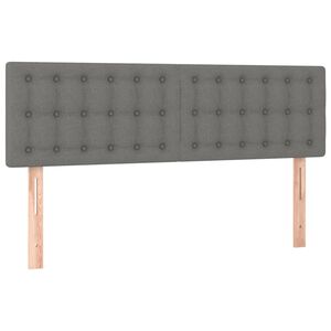vidaXL T&ecirc;tes de lit Gris fonc&eacute; 144x5x78/88 cm Tissu