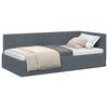 vidaXL Cadre de lit d'angle Gris fonc&eacute; 90 cm x 200 cm Velours