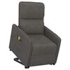 vidaXL Fauteuil de massage Gris fonc&eacute; Tissu microfibre