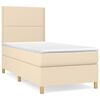 vidaXL Sommier &agrave; lattes de lit avec matelas Cr&egrave;me 90x200 cm Tissu