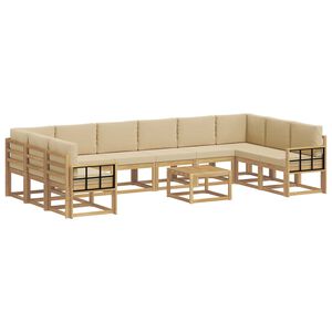 vidaXL Ensemble de canap&eacute;s d'ext&eacute;rieur 11 pcs Blanc et Beige