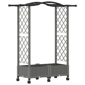 vidaXL Lit &Eacute;lev&eacute; avec Treillis et Toit Gris clair 124 x 40 x 129 cm PP