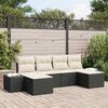 vidaXL Ensemble de canapé de jardin 4 pcs Noir et Crème polyrotin