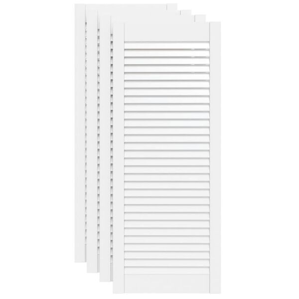 vidaXL Portes d'armoire &agrave; persiennes 4pcs blanc 99,3x39,4cm pin massif