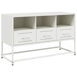 vidaXL Meuble TV blanc 100,5x39x60,5 cm acier