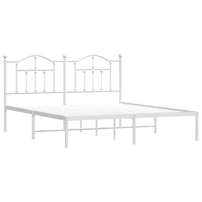 vidaXL Cadre de lit métal sans matelas et tête de lit blanc 183x213 cm