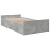 vidaXL Cadre de lit avec tiroirs sans matelas gris b&eacute;ton 75x190 cm