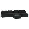 vidaXL Salon de jardin 6 pcs avec coussins R&eacute;sine tress&eacute;e Noir