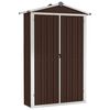 vidaXL Abri de jardin Marron 116x45x175 cm M&eacute;tal galvanis&eacute;