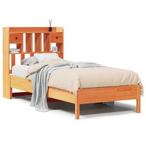 vidaXL Lit biblioth&egrave;que sans matelas cire marron 75x190 cm pin massif