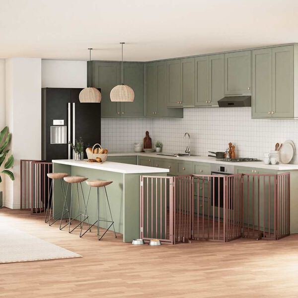 vidaXL Barri&egrave;re pour chien porte pliable 12 panneaux bois de peuplier