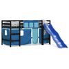 vidaXL Lit mezzanine enfants avec rideaux sans matelas bleu 90x200cm