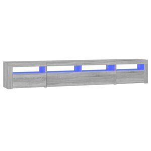 vidaXL Meuble TV avec lumi&egrave;res LED Sonoma gris 240x35x40 cm