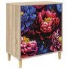 vidaXL Commode KIEL Imprim&eacute; de pivoine sombre 66 x 36,5 x 75 cm Sonoma