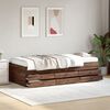 vidaXL Lit de jour avec tiroirs sans matelas ch&ecirc;ne marron 90x190 cm