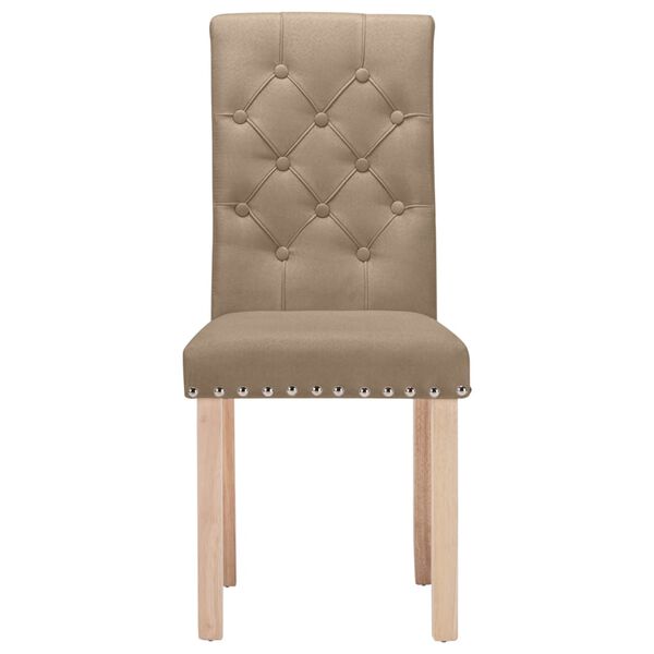 vidaXL Chaises &agrave; manger lot de 2 taupe tissu