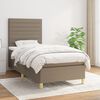 vidaXL Sommier &agrave; lattes de lit avec matelas Taupe 90x200 cm Tissu