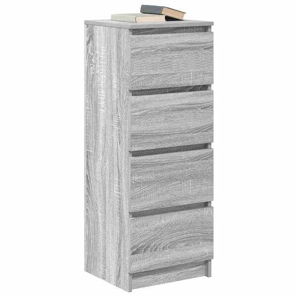 vidaXL Buffet sonoma gris 37,5x35x99 cm bois d'ing&eacute;nierie
