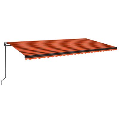 vidaXL Auvent rétractable automatique 600x350 cm Orange et marron