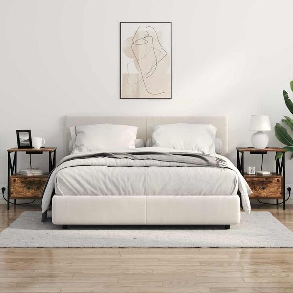 vidaXL Cabinet de chevet 2 pcs Ch&ecirc;ne fum&eacute; 41,5 x 40,5 x 55 cm