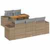 vidaXL Salon de jardin avec coussins 6 pcs beige r&eacute;sine tress&eacute;e