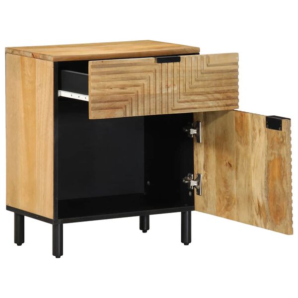 vidaXL Table de chevet marron 50x33x60 cm bois de manguier massif