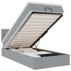 vidaXL Lit ottoman avec matelas et LED gris clair 90x200 cm tissu