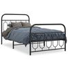 vidaXL Cadre de lit m&eacute;tal sans matelas avec pied de lit noir 100x190cm