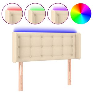 vidaXL T&ecirc;te de lit &agrave; LED Cr&egrave;me 83x16x78/88 cm Tissu